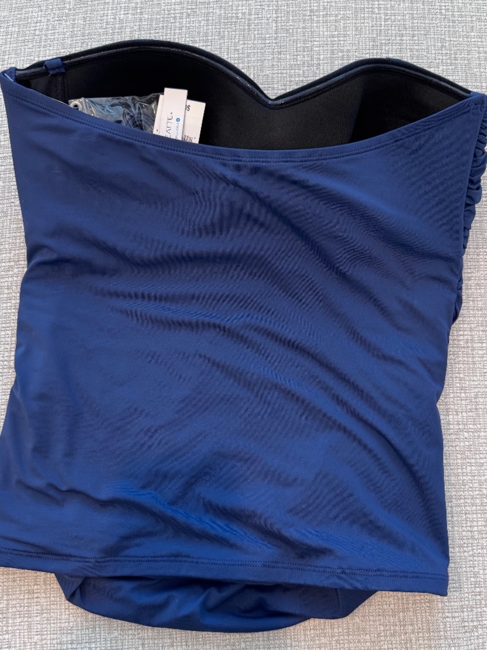 BLEU ROD BEATTIE Women’s Tankini Bathing Suit Top Navy/Gold ring detail Size 12 - Picture 2 of 11